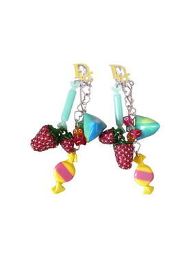 Christian Dior By Galliano Candy Logo Runway Earrings Spring 2005